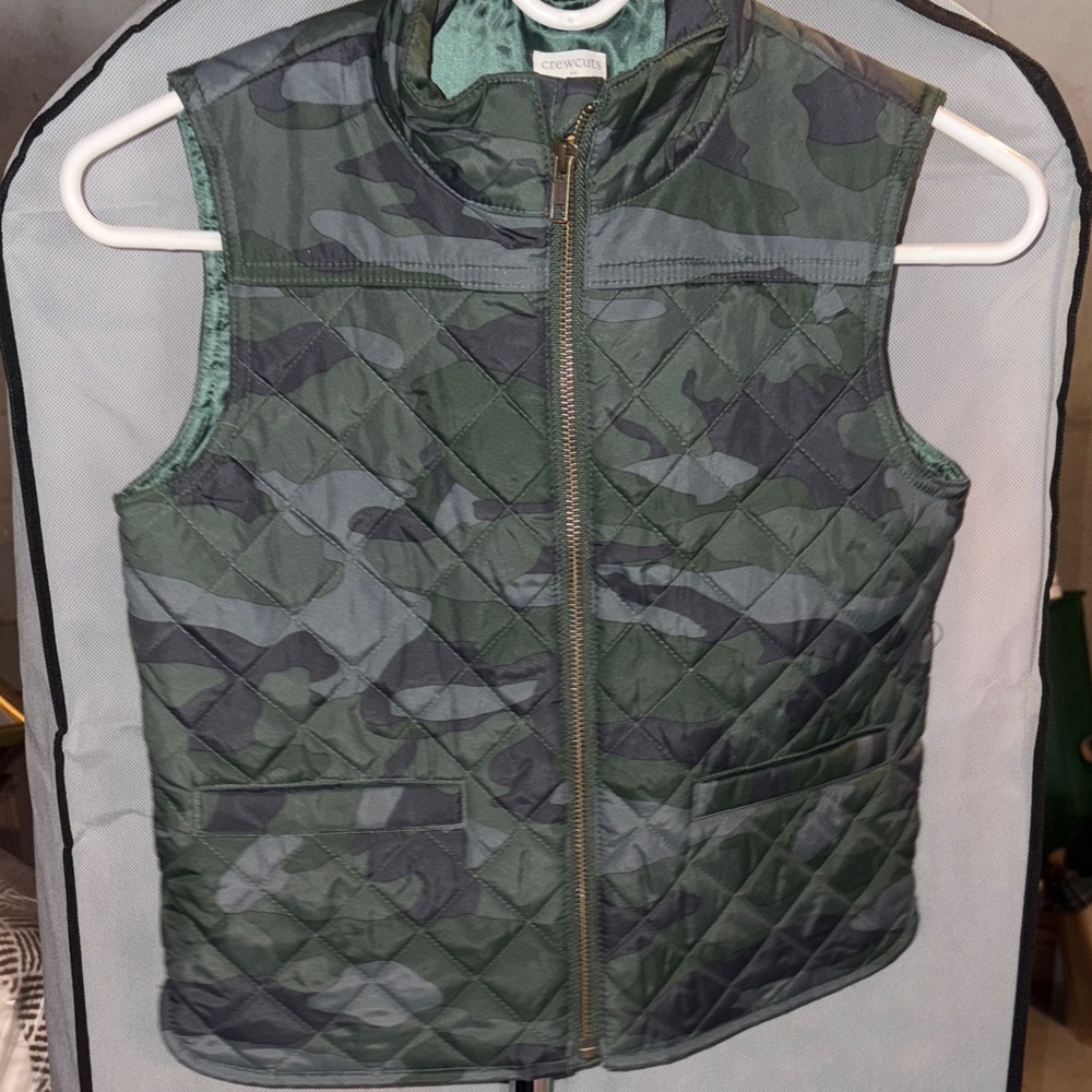 Crewcuts Green Camouflage Quilted Vest